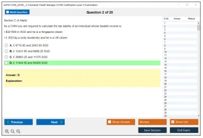 AAFM CWM_LEVEL_2 Chartered Wealth Manager (CWM) Certification Level II Examination Practice test exam simulator test engine exam Prep practice test questions answers Image 2