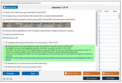 Microsoft AZ-720 Troubleshooting Microsoft Azure Connectivity Practice test exam simulator test engine exam Prep practice test questions answers Image 7