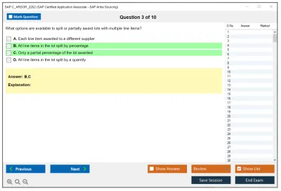 SAP C_ARSOR_2202 SAP Certified Application Associate - SAP Ariba Sourcing Practice test exam simulator test engine exam Prep practice test questions answers Image 3