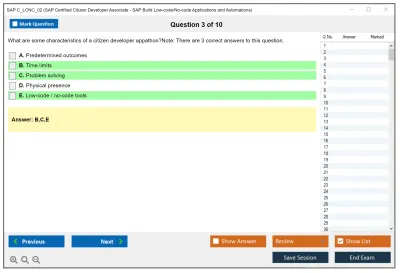 SAP C_LCNC_02 SAP Certified Citizen Developer Associate - SAP Build Low-code/No-code Applications and Automations Practice test exam simulator test engine exam Prep practice test questions answers Image 3