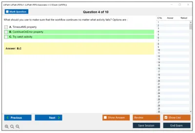 UiPath UiPath-RPAv1 UiPath RPA Associate v1.0 Exam (UiRPA) Practice test exam simulator test engine exam Prep practice test questions answers Image 4