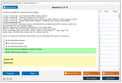 Veritas VCS-278 Administration of Veritas NetBackup 8.1.2 Practice test exam simulator test engine exam Prep practice test questions answers Image 6