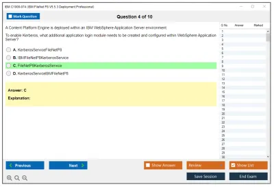 IBM C1000-074 IBM FileNet P8 V5.5.3 Deployment Professional Practice test exam simulator test engine exam Prep practice test questions answers Image 4