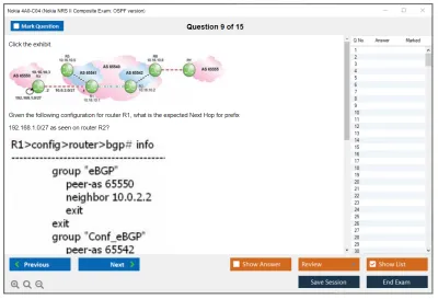 Nokia 4A0-C04 Nokia NRS II Composite Exam: OSPF version Practice test exam simulator test engine exam Prep practice test questions answers Image 9