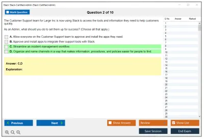 Slack Slack-Certified-Admin Slack Certified Admin Exam Practice test exam simulator test engine exam Prep practice test questions answers Image 2