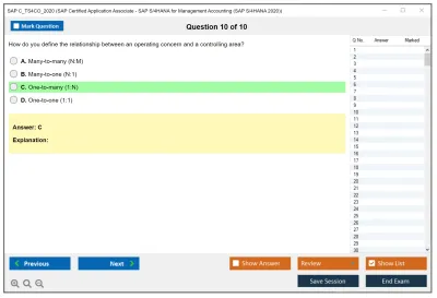 SAP C_TS4CO_2020 SAP Certified Application Associate - SAP S/4HANA for Management Accounting (SAP S/4HANA 2020) Practice test exam simulator test engine exam Prep practice test questions answers Image 10