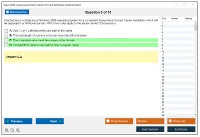 Avaya 6209 Avaya Aura Contact Center CCT and Multimedia Implementation Practice test exam simulator test engine exam Prep practice test questions answers Image 3