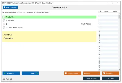 IBM P1000-017 Technical Sales Foundations for IBM QRadar for Cloud (QRoC) V1 Practice test exam simulator test engine exam Prep practice test questions answers Image 3