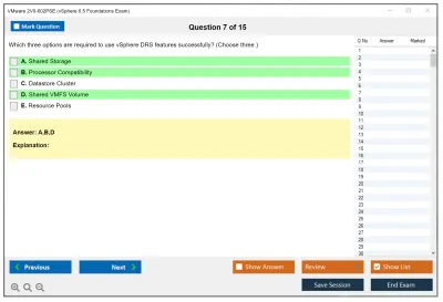 VMware 2V0-602PSE vSphere 6.5 Foundations Exam Practice test exam simulator test engine exam Prep practice test questions answers Image 7