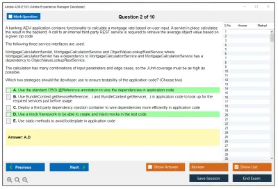 Adobe AD0-E103 Adobe Experience Manager Developer Practice test exam simulator test engine exam Prep practice test questions answers Image 2