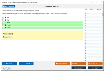 Nutanix NCP-5.10 Nutanix Certified Professional (NCP) 5.10 Exam Practice test exam simulator test engine exam Prep practice test questions answers Image 4