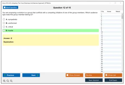 Cisco 810-440 Adopting The Cisco Business Architecture Approach (DTBAA) Practice test exam simulator test engine exam Prep practice test questions answers Image 12