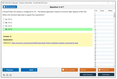 EMC DES-DD33 Specialist - Systems Administrator PowerProtect DD Exam Practice test exam simulator test engine exam Prep practice test questions answers Image 3