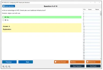 HP HPE0-P27 Configuring HPE GreenLake Solutions Practice test exam simulator test engine exam Prep practice test questions answers Image 6