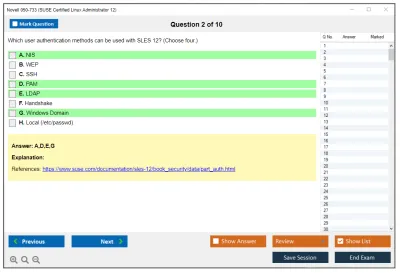 Novell 050-733 SUSE Certified Linux Administrator 12 Practice test exam simulator test engine exam Prep practice test questions answers Image 2