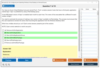 Microsoft AZ-140 Configuring and Operating Windows Virtual Desktop on Microsoft Azure Practice test exam simulator test engine exam Prep practice test questions answers Image 7