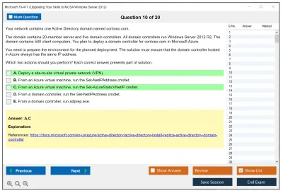Microsoft 70-417 Upgrading Your Skills to MCSA Windows Server 2012 Practice test exam simulator test engine exam Prep practice test questions answers Image 10