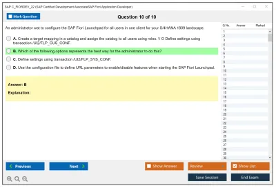 SAP C_FIORDEV_22 SAP Certified Development AssociateSAP Fiori Application Developer Practice test exam simulator test engine exam Prep practice test questions answers Image 10