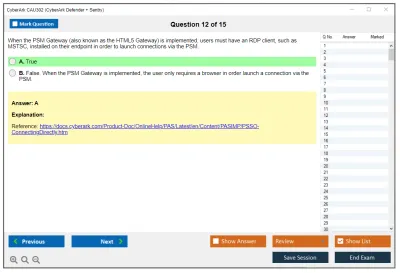 CyberArk CAU302 CyberArk Defender + Sentry Practice test exam simulator test engine exam Prep practice test questions answers Image 12