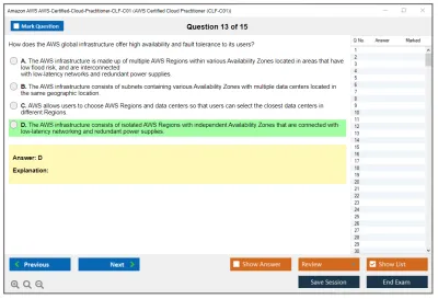 Amazon AWS AWS-Certified-Cloud-Practitioner-CLF-C01 AWS Certified Cloud Practitioner Practice test exam simulator test engine exam Prep practice test questions answers Image 13