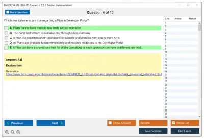 IBM C9530-519 IBM API Connect v. 5.0.5 Solution Implementation Practice test exam simulator test engine exam Prep practice test questions answers Image 4