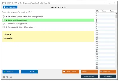 SAP C_HCDEV_01 SAP Certified Development AssociateSAP HANA Cloud 1.0 Practice test exam simulator test engine exam Prep practice test questions answers Image 6