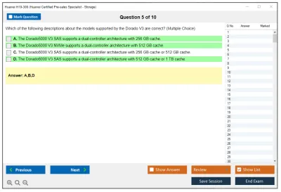 Huawei H19-308 Huawei Certified Pre-sales Associate-Storage-ENU Practice test exam simulator test engine exam Prep practice test questions answers Image 5