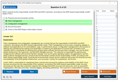 Amazon Web Services CLF-C02 AWS Certified Cloud Practitioner Practice test exam simulator test engine exam Prep practice test questions answers Image 8