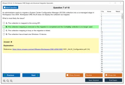 VMware 5V0-62.19 Workspace ONE Design and Advanced Integration Specialist Practice test exam simulator test engine exam Prep practice test questions answers Image 7