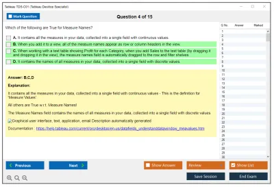 Tableau TDS-C01 Tableau Desktop Specialist Practice test exam simulator test engine exam Prep practice test questions answers Image 4
