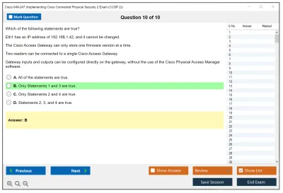 Cisco 648-247 Implementing Cisco Connected Physical Security 2 Exam Practice test exam simulator test engine exam Prep practice test questions answers Image 10