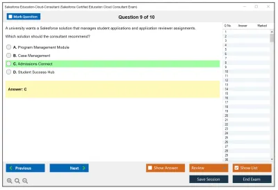 Salesforce Education-Cloud-Consultant Salesforce Certified Education Cloud Consultant Practice test exam simulator test engine exam Prep practice test questions answers Image 9