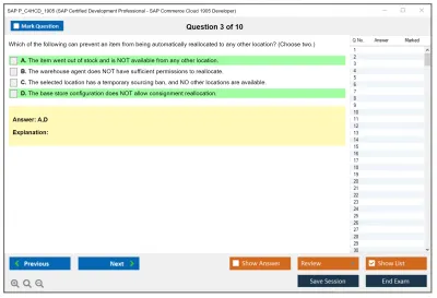 SAP P_C4HCD_1905 SAP Certified Development Professional - SAP Commerce Cloud 1905 Developer Practice test exam simulator test engine exam Prep practice test questions answers Image 3