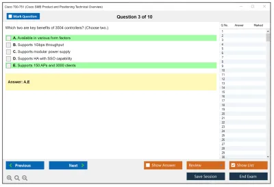 Cisco 700-751 Cisco SMB Product and Positioning Technical Overview Practice test exam simulator test engine exam Prep practice test questions answers Image 3