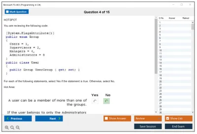 Microsoft 70-483 Programming in C# Practice test exam simulator test engine exam Prep practice test questions answers Image 4
