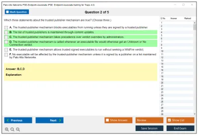 Palo Alto Networks PSE-Endpoint-Associate PSE: Endpoint Associate training for Traps 4.0 Practice test exam simulator test engine exam Prep practice test questions answers Image 2