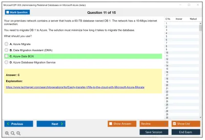 Microsoft DP-300 Administering Relational Databases on Microsoft Azure Practice test exam simulator test engine exam Prep practice test questions answers Image 11