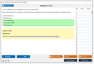 Microsoft MB6-897 Microsoft Dynamics 365 for Retail Practice test exam simulator test engine exam Prep practice test questions answers Image 4