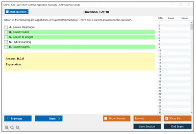 SAP C_SAC_2221 SAP Certified Application Associate - SAP Analytics Cloud Practice test exam simulator test engine exam Prep practice test questions answers Image 3