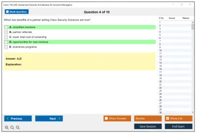 Cisco 700-265 Advanced Security Architecture for Account Managers Practice test exam simulator test engine exam Prep practice test questions answers Image 4