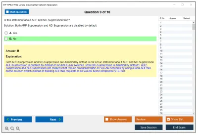 HP HPE2-W09 Aruba Data Center Network Specialist Exam Practice test exam simulator test engine exam Prep practice test questions answers Image 9
