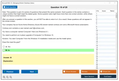 Microsoft MD-101 Managing Modern Desktops Practice test exam simulator test engine exam Prep practice test questions answers Image 18