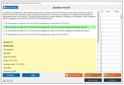 Cisco 300-420 Designing Cisco Enterprise Networks (ENSLD) Practice test exam simulator test engine exam Prep practice test questions answers Image 14