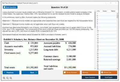 Test Prep CFA-Level-2 Chartered Financial Analyst Level 2 Practice test exam simulator test engine exam Prep practice test questions answers Image 18