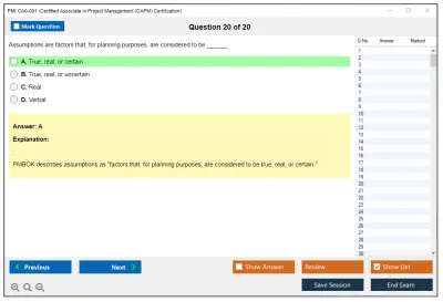 PMI CA0-001 Certified Associate in Project Management (CAPM) Certification Practice test exam simulator test engine exam Prep practice test questions answers Image 20