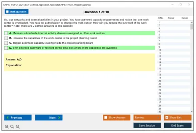 SAP C_TS412_2021 SAP Certified Associate - SAP S/4HANA Project Systems Practice test exam simulator test engine exam Prep practice test questions answers Image 1