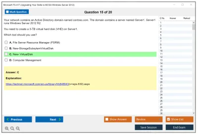 Microsoft 70-417 Upgrading Your Skills to MCSA Windows Server 2012 Practice test exam simulator test engine exam Prep practice test questions answers Image 15
