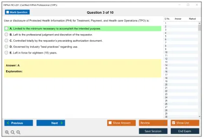 HIPAA HIO-201 Certified HIPAA Professional Practice test exam simulator test engine exam Prep practice test questions answers Image 3