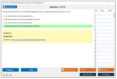 IAAP CPACC Certified Professional in Accessibility Core Competencies Practice test exam simulator test engine exam Prep practice test questions answers Image 1