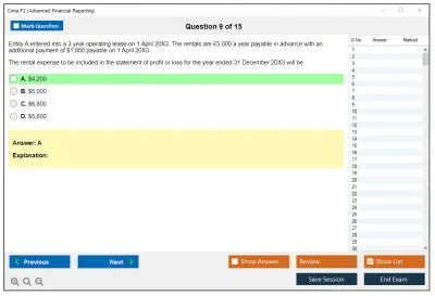 Cima F2 F2 - Advanced Financial Reporting Practice test exam simulator test engine exam Prep practice test questions answers Image 9